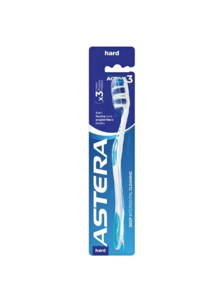 Active 3 toothbrush, stiff bristles, assorted colors, one piece