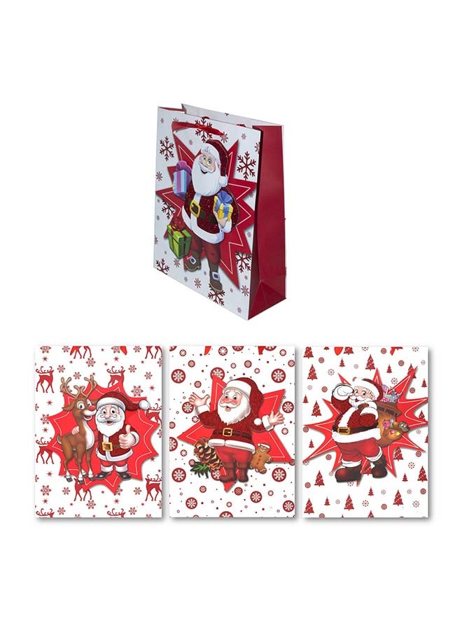 4-Piece Gift Bag For Christmas 19.5X23.5X8Cm Size Assorted Designs - Image 1