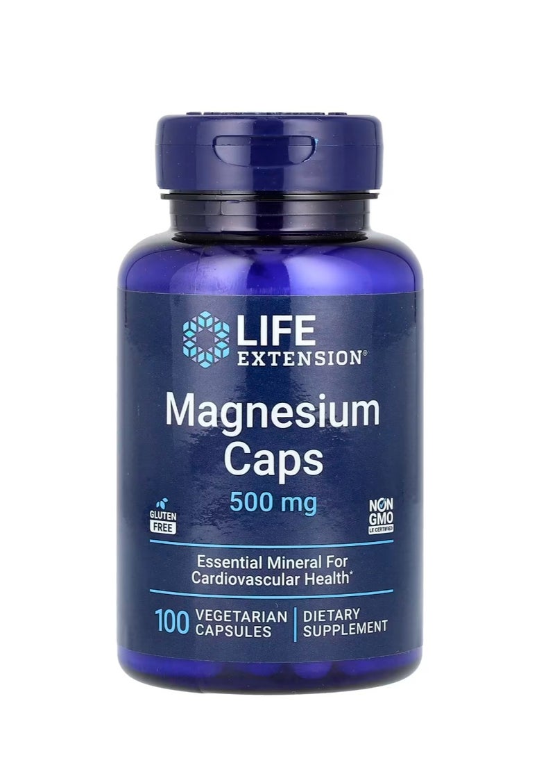 Life Extension Magnesium Caps 500 mg 100 Vegetarian Capsules - Image 1