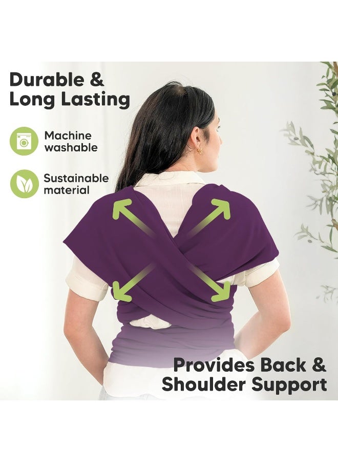 KeaBabies Baby Wrap All-in-1 Stretchy Carrier - Infant Sling - Hands Free Wrap - (Royal Purple) - Image 5