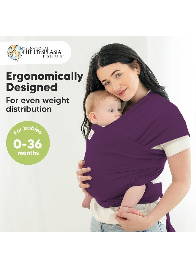 KeaBabies Baby Wrap All-in-1 Stretchy Carrier - Infant Sling - Hands Free Wrap - (Royal Purple) - Image 2