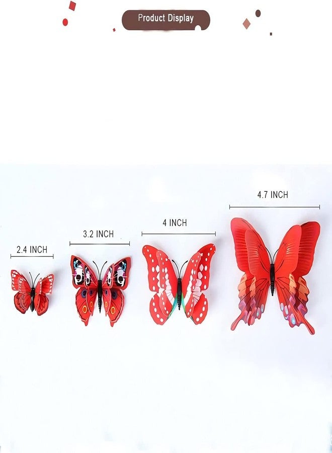 Snoogg 2 ply Butterfly Wall Decals, Multicolour 3D Wall Stickers, Removable Mural with Magnet and Double Sided Glue Option DIY Art Décor, Kids Room Décor, Party Supplies Decorations (36) - Image 5