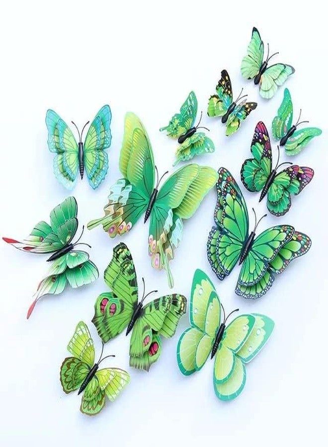 Snoogg 2 ply Butterfly Wall Decals, Multicolour 3D Wall Stickers, Removable Mural with Magnet and Double Sided Glue Option DIY Art Décor, Kids Room Décor, Party Supplies Decorations (36) - Image 3