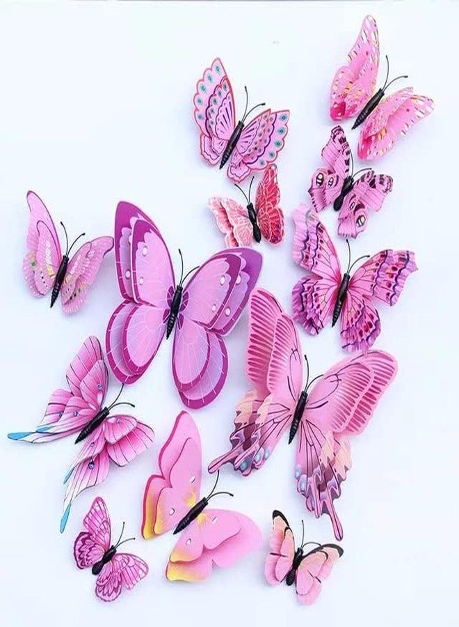 Snoogg 2 ply Butterfly Wall Decals, Multicolour 3D Wall Stickers, Removable Mural with Magnet and Double Sided Glue Option DIY Art Décor, Kids Room Décor, Party Supplies Decorations (36) - Image 4