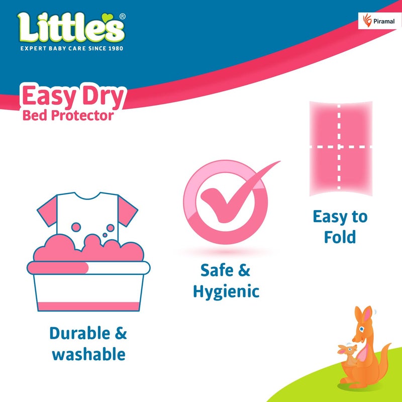 Little's Easy Dry Bed Protector I Quick Absorption I Waterproof I Stain Proof I Soothing Sleep I Soft I Durable I Machine Washable (2, Pink, Medium) - Image 4
