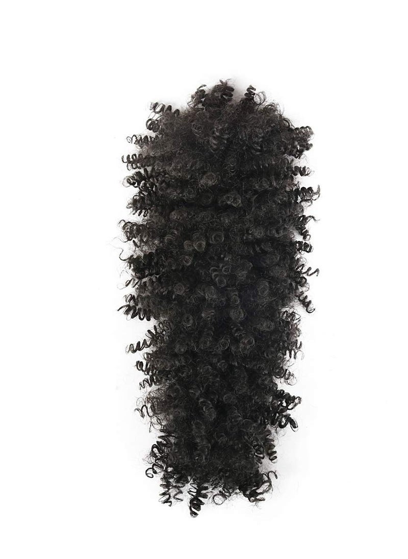 SYOSI - Afro High Puff Hair Bun, Deep Curly Black Mohawk Ponytail Wigs for Black Women, Afro Puff with Bangs Faux Mohawk Hair Piece, Natural Black Mohawk Hair Wigs for Woman with 6 BB Clips - Image 1