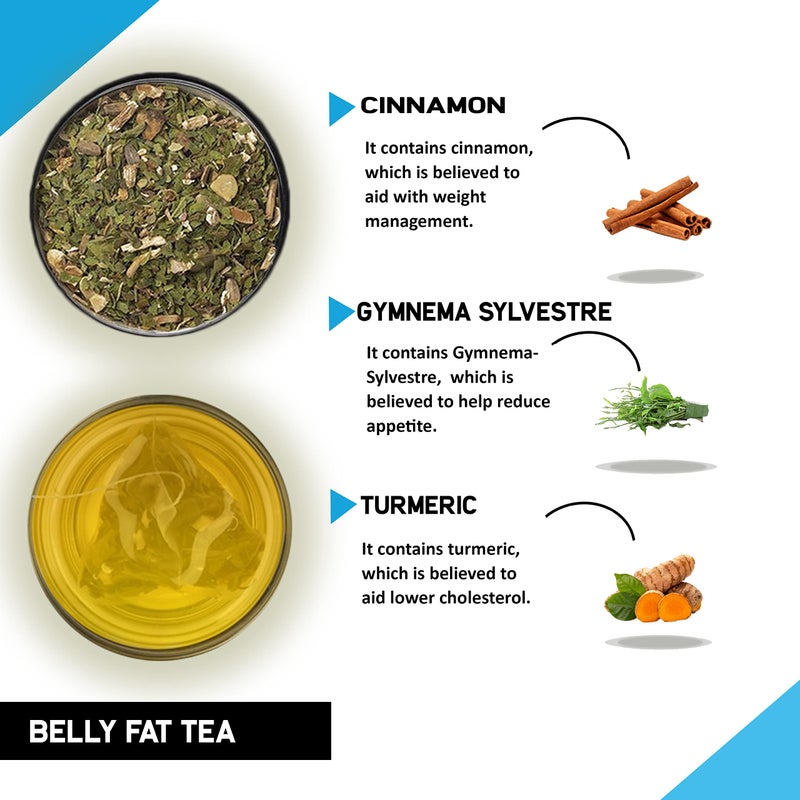 TEACURRY Belly Fat Ginger Tea (100 Grams Loose + Infuser)-Helps To Get Slim Trim Belly|Caffeine Free|Vegan-Zero Sugar - Image 2