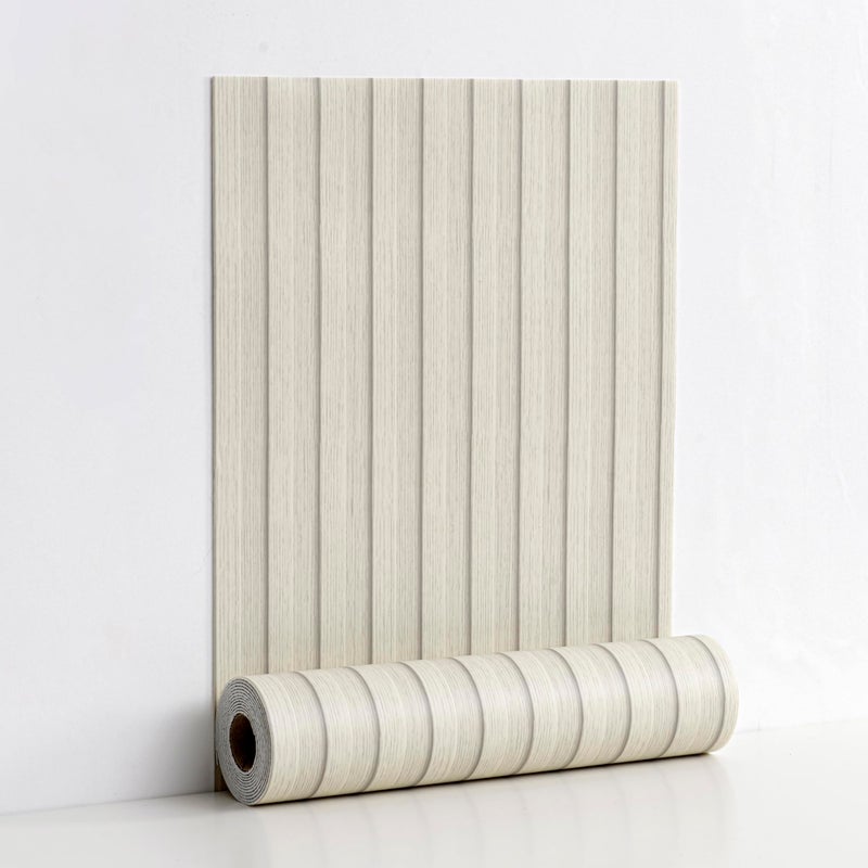 Haimin Wood Grain Slat Wall Panels Peel and Stick Faux Wood Thick Wallpaper 118"x15.75" Waterproof PET & IXPE Foam Paneling (Beige) - Image 5