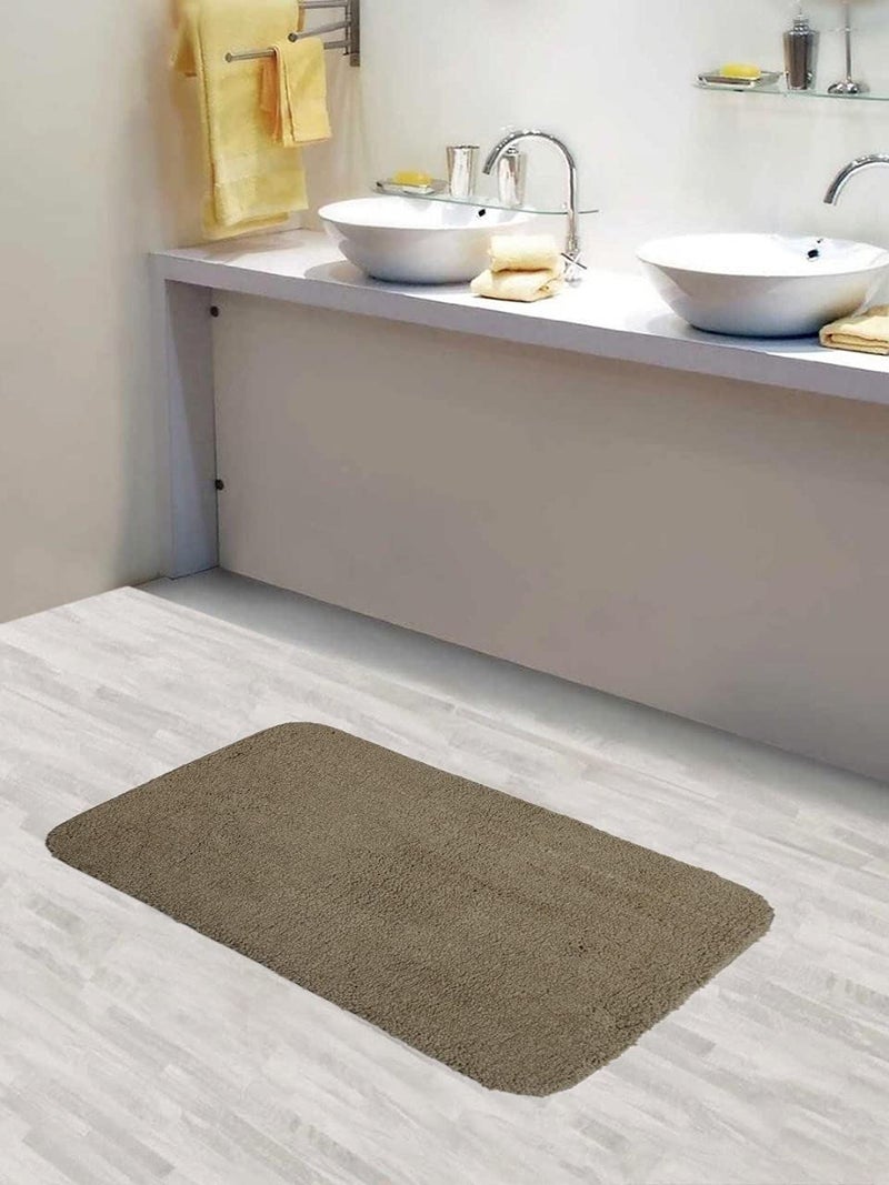 Lushomes Bathroom Mat 1800 GSM Floor Mat with High Pile Microfiber mat for Bathroom Floor with Anti Skid Backing 19 x 30 Inch Single Pc Beige - Image 5