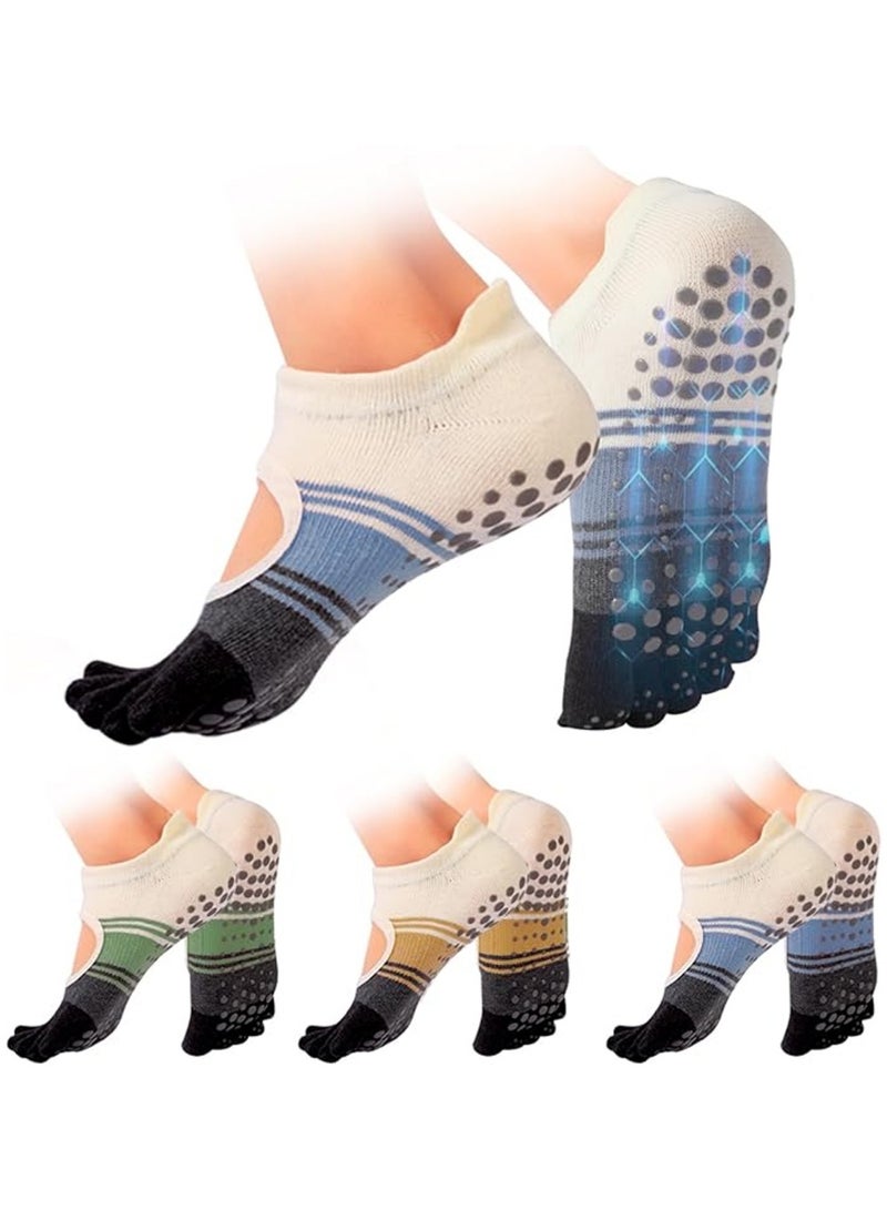YOUGE 3 Pairs Yoga Socks For Women,Pilates Socks with Grips for Women,Yoga Socks, Non-Slip Yoga Socks with Toe Separators, Pilates Non Slip Socks - Image 1