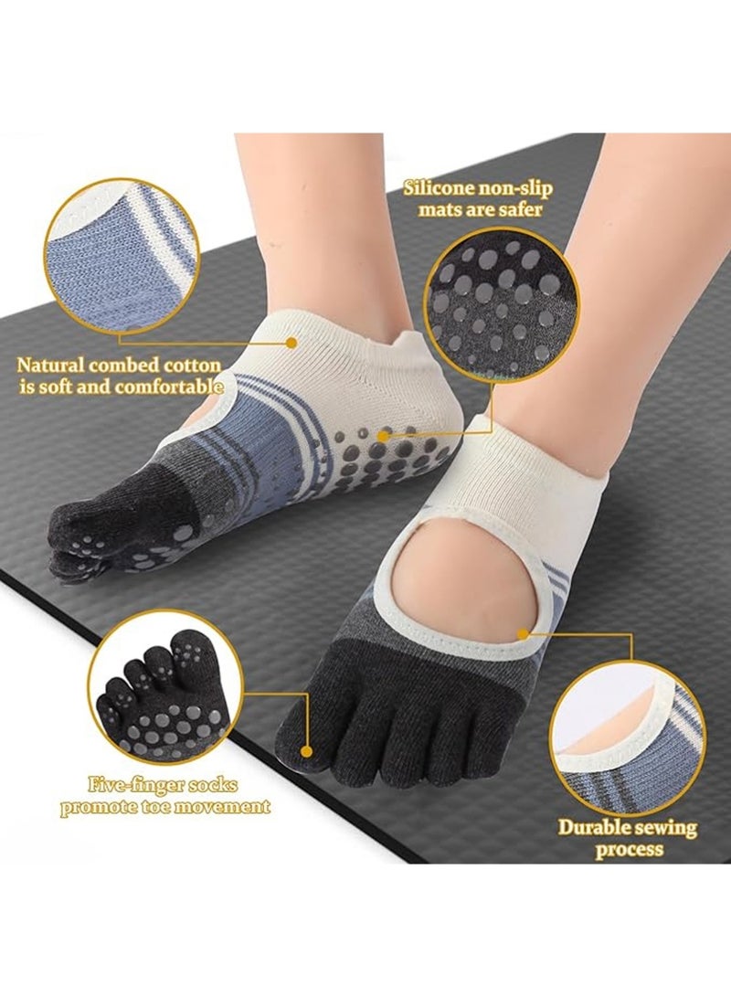 YOUGE 3 Pairs Yoga Socks For Women,Pilates Socks with Grips for Women,Yoga Socks, Non-Slip Yoga Socks with Toe Separators, Pilates Non Slip Socks - Image 4