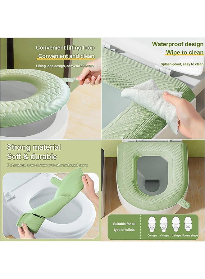 1 مقعد المرحاض وسادة ، 2024 ترقية ماء مقعد المرحاض الأعلى وسادة عالمية مريحة ماء مقعد المرحاض وسادة ، رغوة سميكة إيفا مقعد المرحاض وسادة الحمام ، الفصول الأربعة الخضراء - Image 3