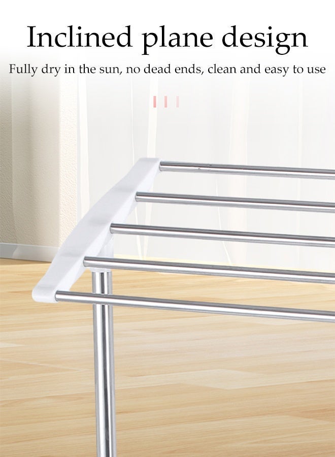 DUNISO Floor Standing Towel Holder,Sturdy and Durable,Stainless Steel Clothes Drying rack ,Garment Laundry Racks for Indoor Outdoor Use - Image 5