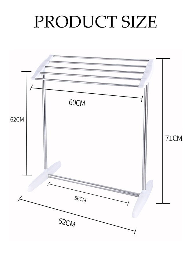 DUNISO Floor Standing Towel Holder,Sturdy and Durable,Stainless Steel Clothes Drying rack ,Garment Laundry Racks for Indoor Outdoor Use - Image 2