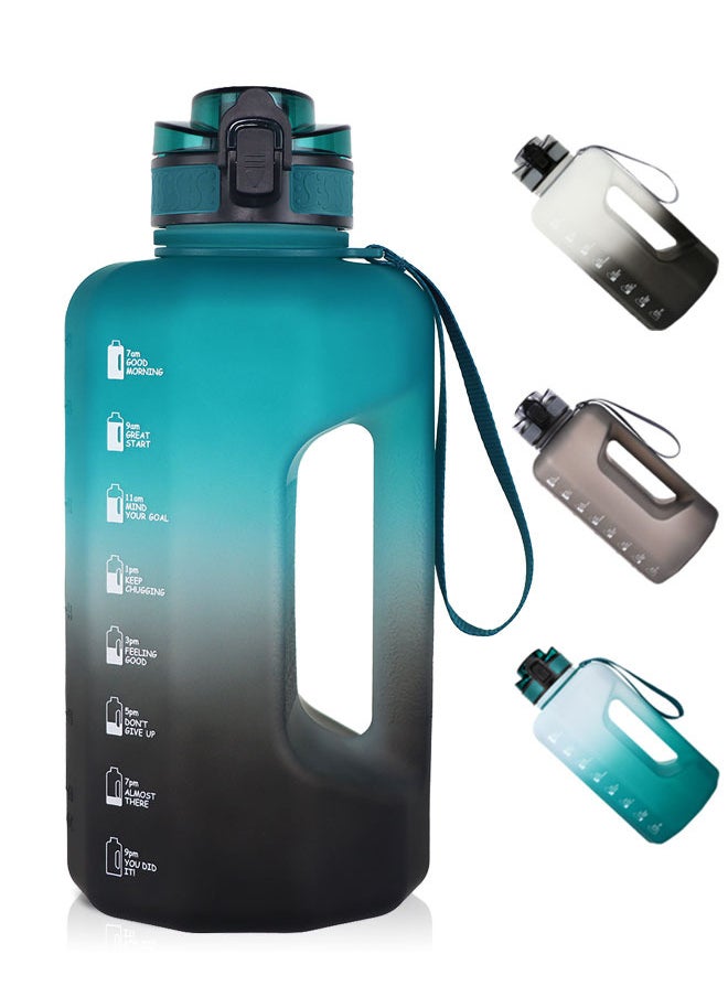 GEMFUL - 2.2 Litre Water Bottle with Handle Leakproof BPA Free Big Daily Drinks Jug with Motivational Time Marker for Sport Outdoor - Image 1