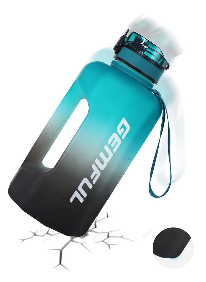 GEMFUL - 2.2 Litre Water Bottle with Handle Leakproof BPA Free Big Daily Drinks Jug with Motivational Time Marker for Sport Outdoor - Image 1