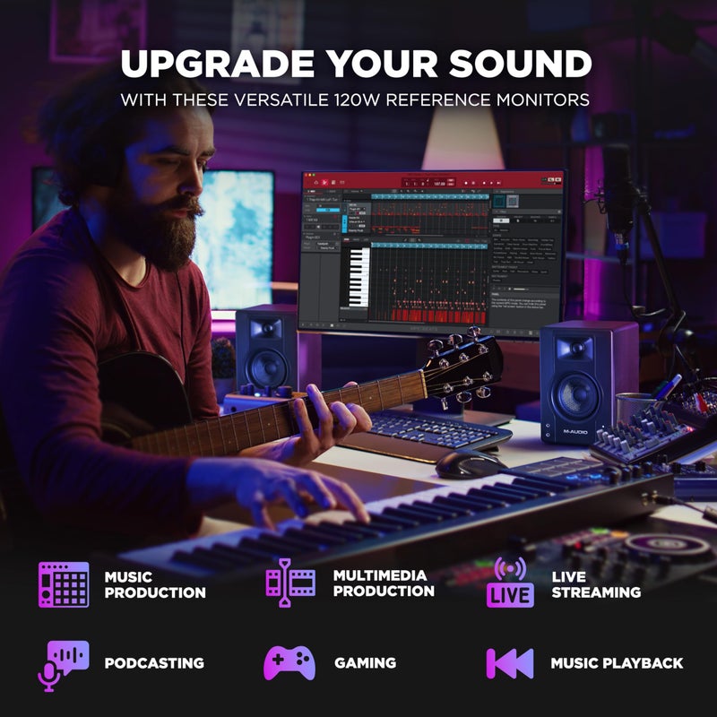 M-AUDIO BX3 Pair 3.5" Studio Monitors, HD PC Speakers for Recording and Multimedia with Music Production Software - Image 2