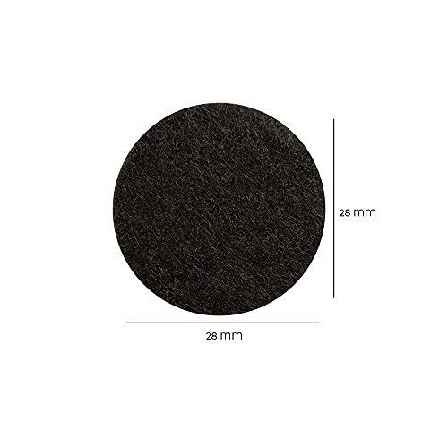 Now & Zen Self Adhesive Round Furniture Felt Pads for Hard Surfaces - Non-Scratch Heavy Duty Furniture Leg Guards (28 MM - Pack of 24, Black) - Image 3