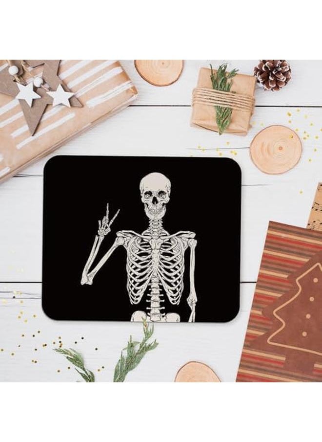 erorex - Skull Mouse Pad For Desk Skeleton Halloween Mouse Pads For Wireless Mouse Funny Mousepad For Office Laptop Computer Office Desk Accessories Non Slip Rubber Base 9.5×7.9 In - Image 1
