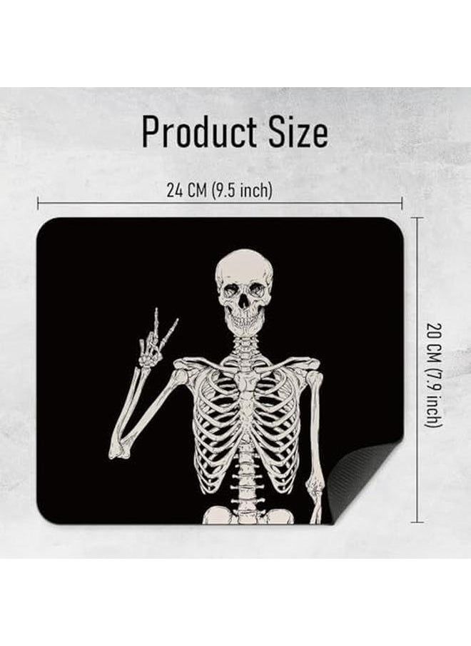 erorex - Skull Mouse Pad For Desk Skeleton Halloween Mouse Pads For Wireless Mouse Funny Mousepad For Office Laptop Computer Office Desk Accessories Non Slip Rubber Base 9.5×7.9 In - Image 1