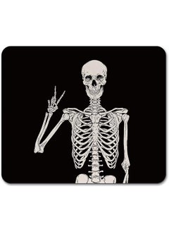 Skull Mouse Pad For Desk Skeleton Halloween Mouse Pads For Wireless Mouse Funny Mousepad For Office Laptop Computer Office Desk Accessories Non Slip Rubber Base 9.5×7.9 In