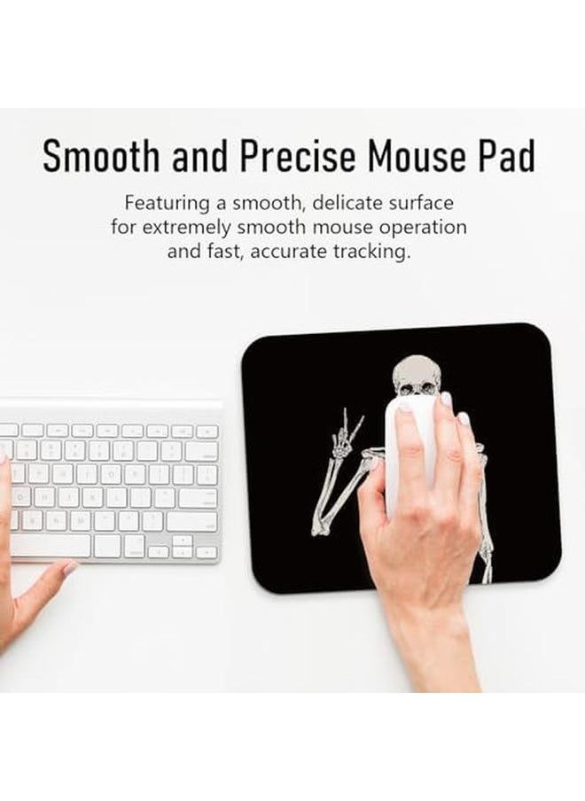 erorex - Skull Mouse Pad For Desk Skeleton Halloween Mouse Pads For Wireless Mouse Funny Mousepad For Office Laptop Computer Office Desk Accessories Non Slip Rubber Base 9.5×7.9 In - Image 1