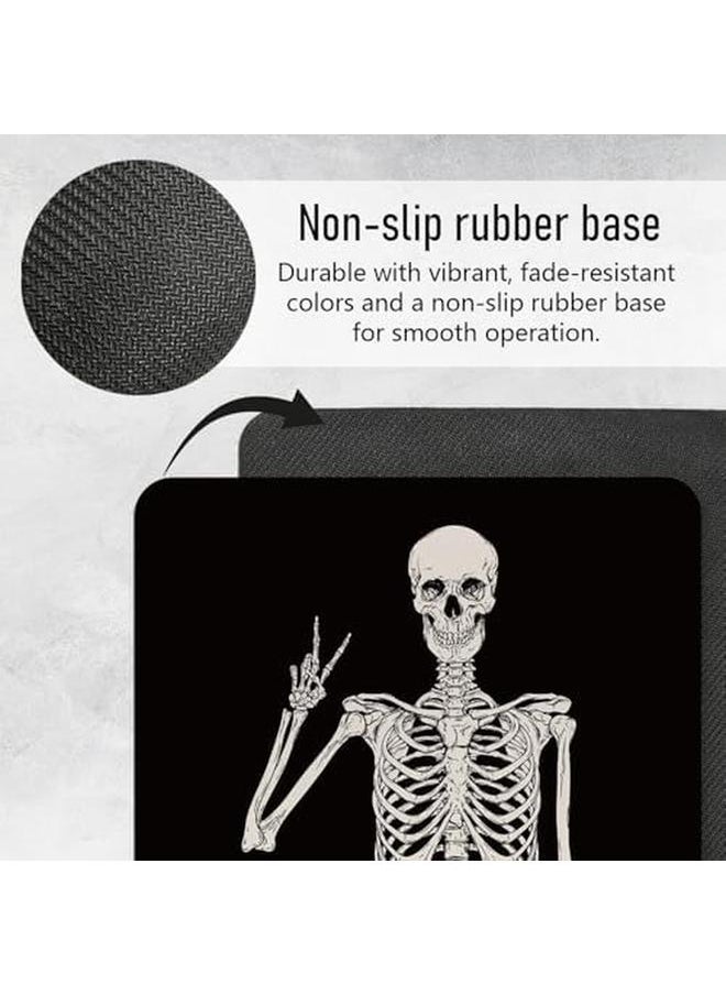 erorex - Skull Mouse Pad For Desk Skeleton Halloween Mouse Pads For Wireless Mouse Funny Mousepad For Office Laptop Computer Office Desk Accessories Non Slip Rubber Base 9.5×7.9 In - Image 1