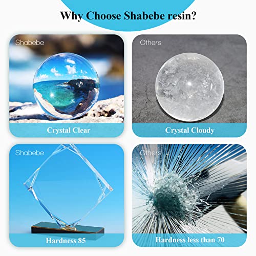 Shabebe Epoxy Resin, 8.8OZ Epoxy Resin Crystal Clear, Not-Yellowing No-Bubble, Self Leveling Easy Pour/Mix 1:1 Casting Kit & Coating for DIY Jewelry Making, Art Resina Clear Crafts, Molds,River Tables - Image 3