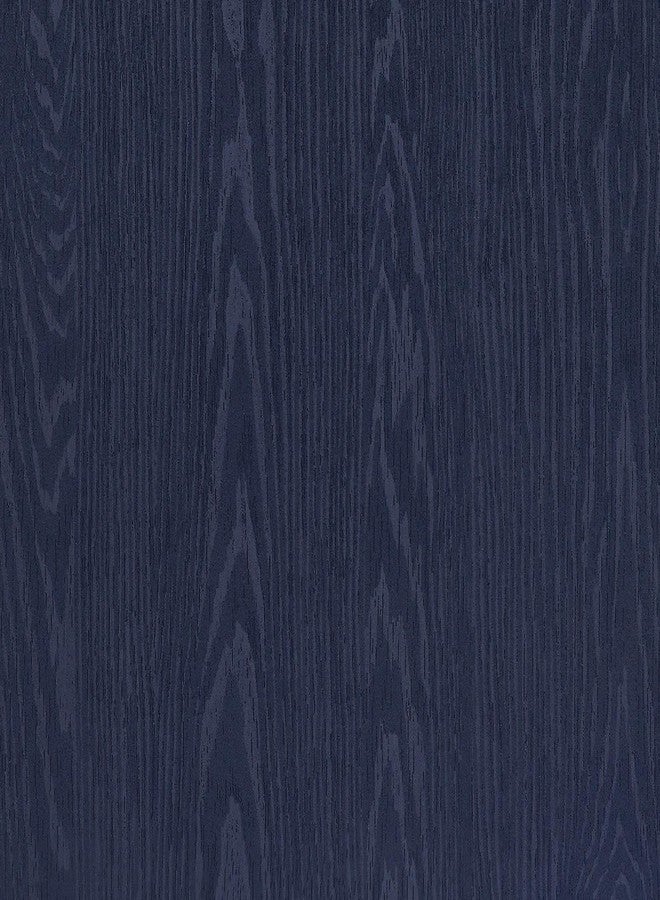 Decotalk Wood Contact Paper 17.7"x200" Navy Wood Grain Contact Paper Peel and Stick Navy Wallpaper for Bedroom Removable Wallpaper Wood Countertop Vinyl Wrap Wood Look ContactPaper - Image 1