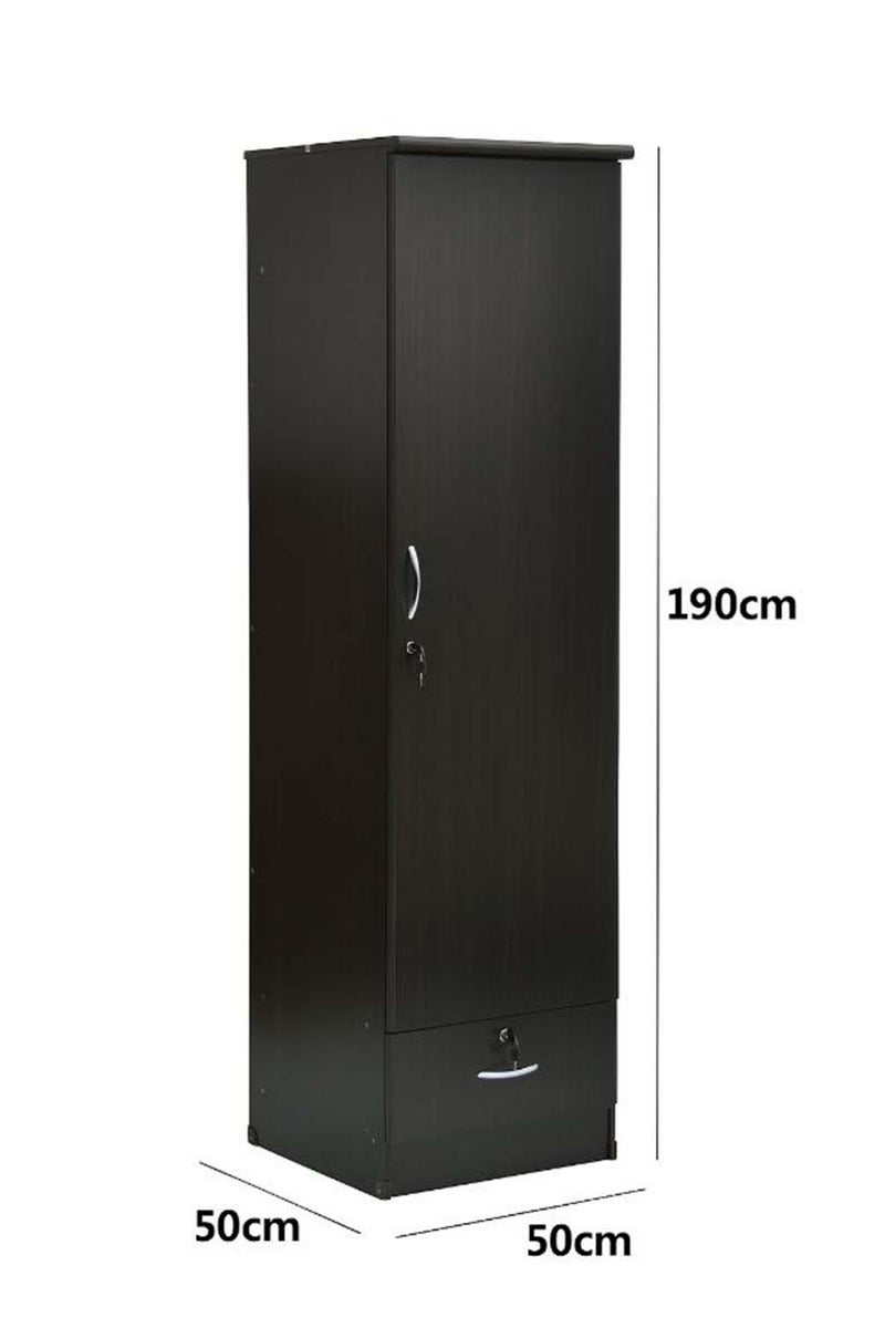 Multi home furniture Best 1 Door Wooden Wardrobe Cabinet Cupboard Engineered Wood Perfect Modern Stylish Heavy Duty Color Wenge MH611-P - Image 3