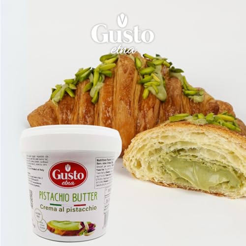 GUSTO ETNA Pistachio Cream, Sweet Nut Butter, Bulk Tub, Rich & Nutty filling for Knafeh Pistachio Chocolate Bars, Sweet Pistachios Spread, Pistachios Paste & more Product of Sicily, Italy, 2.2 LB (1 Kg) - Image 5