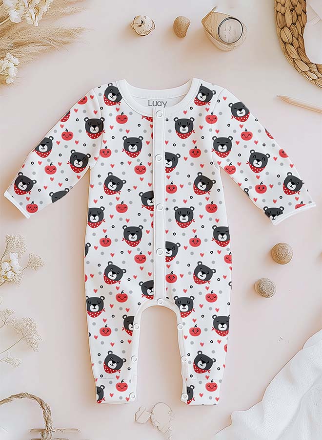 لؤي رومبر أطفال LUAY مصنوع من 100٪ قطن بأكمام طويلة | بدلة أطفال ناعمة وقابلة للتنفس للأولاد والبنات | ملابس نوم قطنية مريحة للمواليد والرضّع | ملابس يومية للأطفال - Image 3