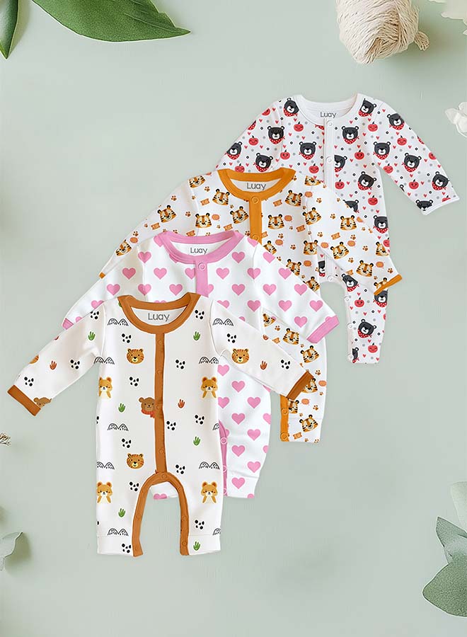 لؤي رومبر أطفال LUAY مصنوع من 100٪ قطن بأكمام طويلة | بدلة أطفال ناعمة وقابلة للتنفس للأولاد والبنات | ملابس نوم قطنية مريحة للمواليد والرضّع | ملابس يومية للأطفال - Image 1