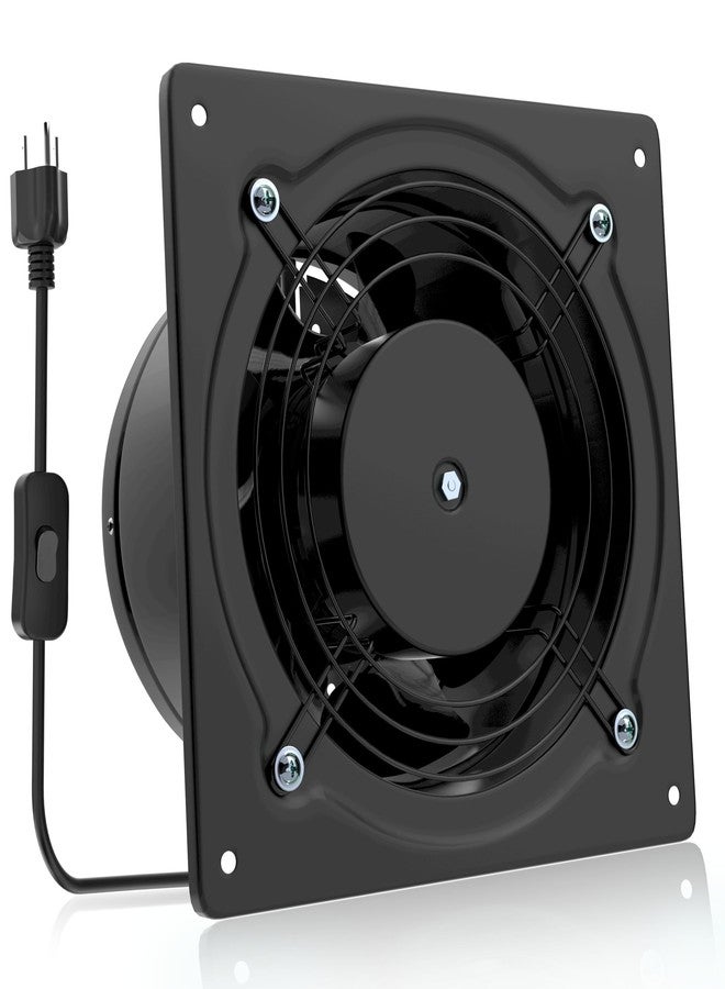 HG Power Diameter 150 mm Extractor Fan Bathroom Fan Quiet with Return Flap Powerful Wall Fan with EU Plug for Kitchen Bathroom Garage Basement (Black) - Image 1