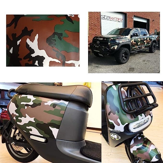 HOMSUN Car Wrap Vinyl Vehicle Self Adhesive Vinyl DIY Decal Camouflage Adhesive PVC Vinyl Film Waterproof Decorative Wrap Sticker Wrapping (Army, 12 X 36 Inch) - Image 4