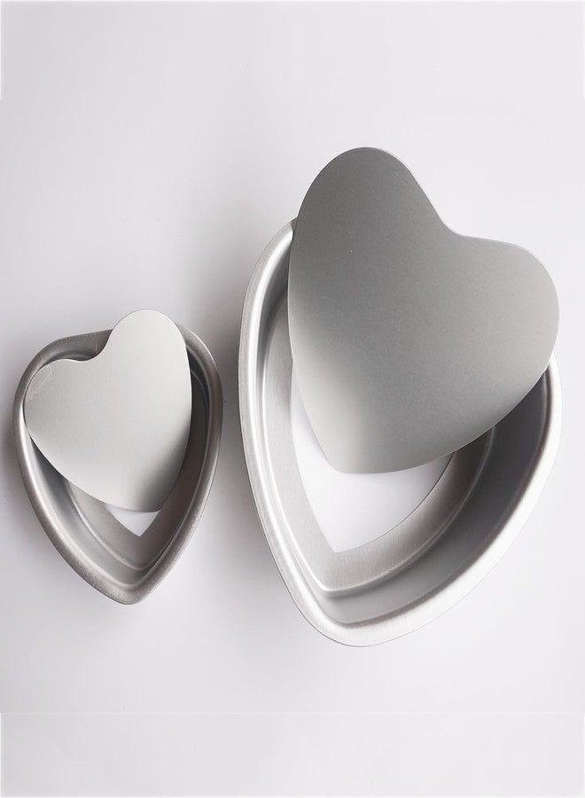 LoveDeal 2Pcs Heart Shaped Cake Pans 4 Inch and 6 Inch with Removable Bottom, Small Baking Pans, Heart Shape Cake Molds, Cheesecake Pans for Brownies, Oven Baking - Aluminum - Image 4