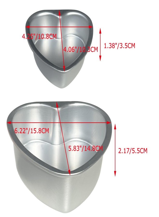 LoveDeal 2Pcs Heart Shaped Cake Pans 4 Inch and 6 Inch with Removable Bottom, Small Baking Pans, Heart Shape Cake Molds, Cheesecake Pans for Brownies, Oven Baking - Aluminum - Image 3
