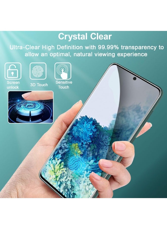 جلاس - واقي شاشة للخصوصية Samsung Galaxy A55 مع واقي عدسة الكاميرا، ودعم فتح بصمة الإصبع، حساس للمس، واقي شاشة مضاد للخدش بقوة 9H خالٍ من الفقاعات لهاتف Samsung A55 5G (2+2 حزمة) - Image 1