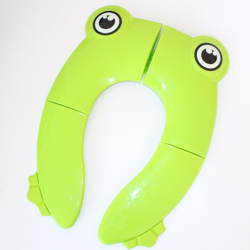 Children's toilet seat gasket folding portable cartoon cute frog travel baby toilet cover toilet cover(Green Frog) - Image 5