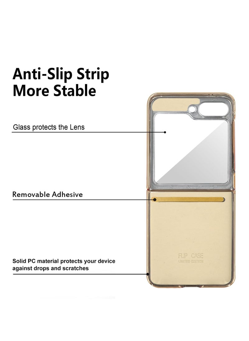 Generic - Samsung Galaxy Z Flip 6 Case Soft Diamond Pattern Leather and Decorative Ring Folding Mobile Phone Case Simple Atmosphere Slim and Stylish Durable Anti-Fingerprint White - Image 1