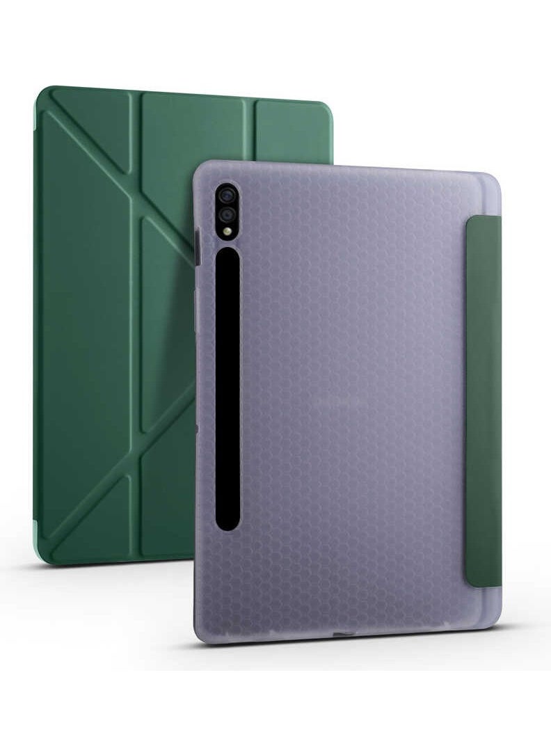 Nezih Case - Samsung Galaxy T737 / T736 / T730 Compatible Origami Pencil Case Pu Leather Back Soft Silicone Case - Image 1