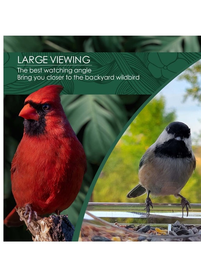 Generic Window Bird Feeder for Outside, Roof Shape Clear Acrylic Hanging Window Bird Feeder with 4 Strong Extra Suction Cups and Seed Tray, for Decorate Your House with Beautiful Wild Birds  - Image 4