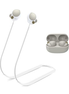 Anti-Lost Strap for Sony WF-1000XM4 Earbuds, Sports Anti-Slip Soft Silicone Lanyard Accessories Compatible with True Wireless Headphones Neck Rope Cord (White)