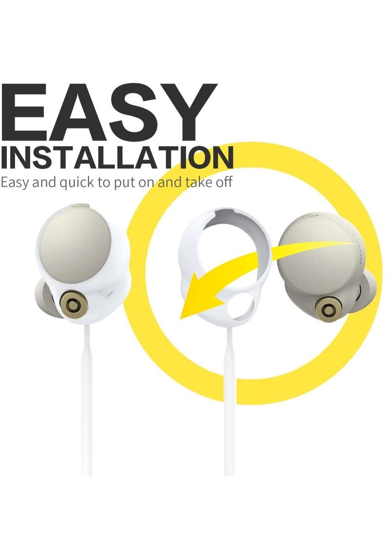 Y&D - Anti-Lost Strap for Sony WF-1000XM4 Earbuds, Sports Anti-Slip Soft Silicone Lanyard Accessories Compatible with True Wireless Headphones Neck Rope Cord (White) - Image 1