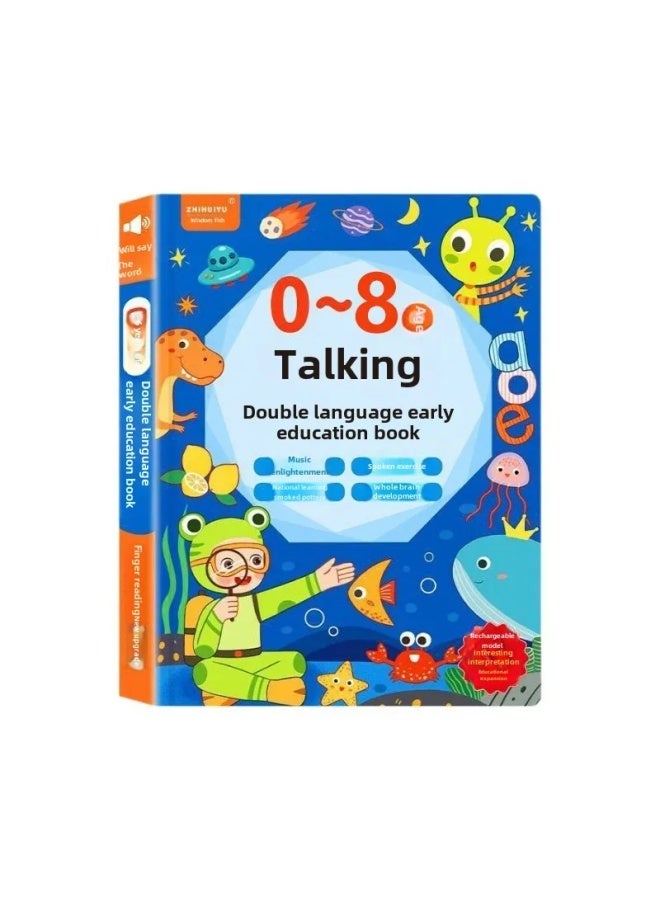 Baby Early Education Talking Book Learning Machine For Children Aged 0-8 Years Old Educational Toys For Kids-Color:【Rechargeable】 Smart Fish 0-8 Years Old Bilingual Early Teaching (blue) - Image 5