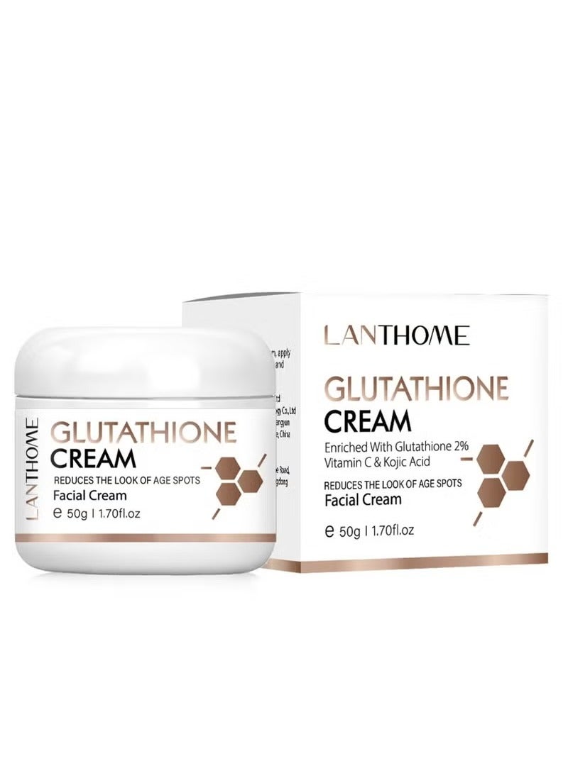 Lanthome Glutathione White Cream Dark Spot Corrector for Face and Body Dark Spot Fade Cream Enhanced with Advanced Ingredients Improve Skin Smooth Wrinkles and Enhances Skin Radiance 50g - Image 1