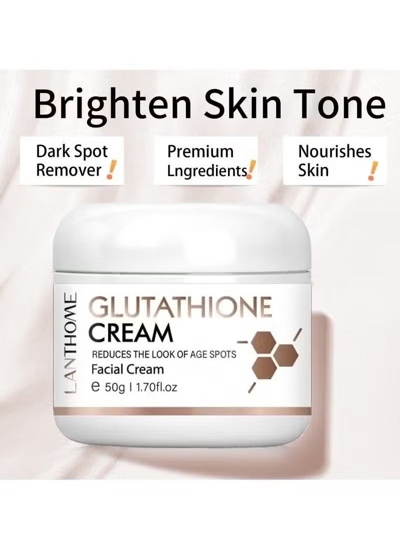 Lanthome Glutathione White Cream Dark Spot Corrector for Face and Body Dark Spot Fade Cream Enhanced with Advanced Ingredients Improve Skin Smooth Wrinkles and Enhances Skin Radiance 50g - Image 2