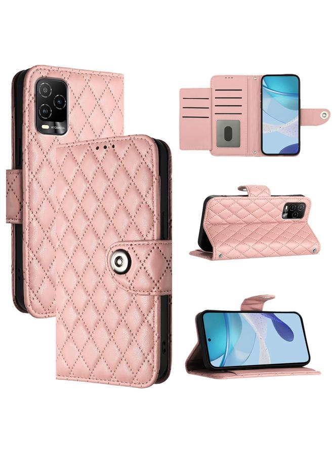 Zaboon Case For BLU View 5 Pro Rhombic Texture Flip Leather Phone Case with Lanyard - Image 1