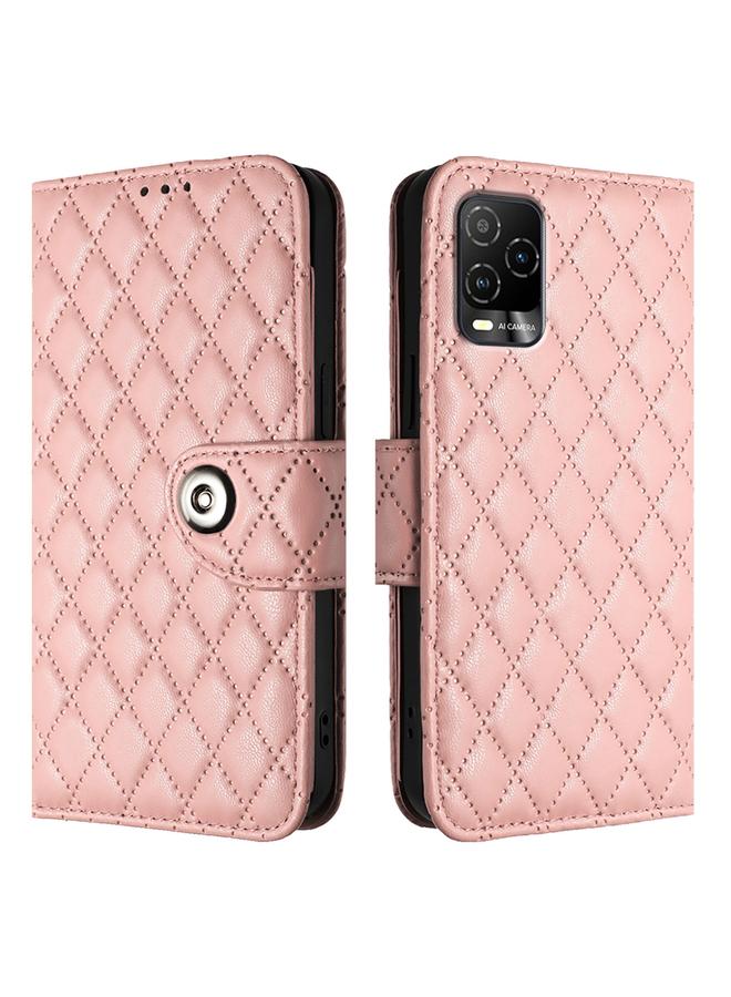 Zaboon Case For BLU View 5 Pro Rhombic Texture Flip Leather Phone Case with Lanyard - Image 2