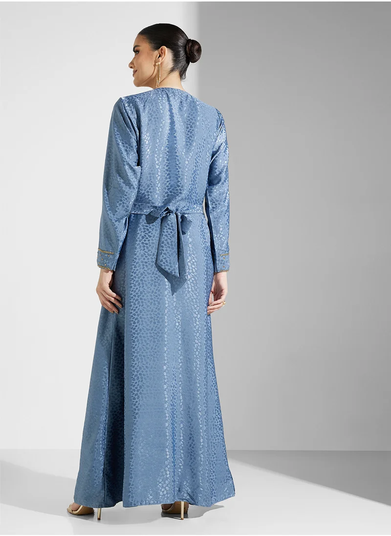 ارابيان كلوزيت Embellished Belted Jalabiya